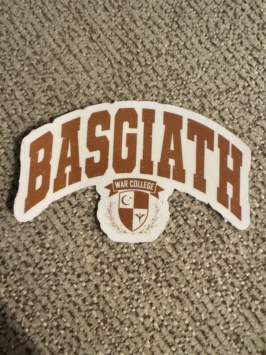 Basgiath war college University Sticker- Beige