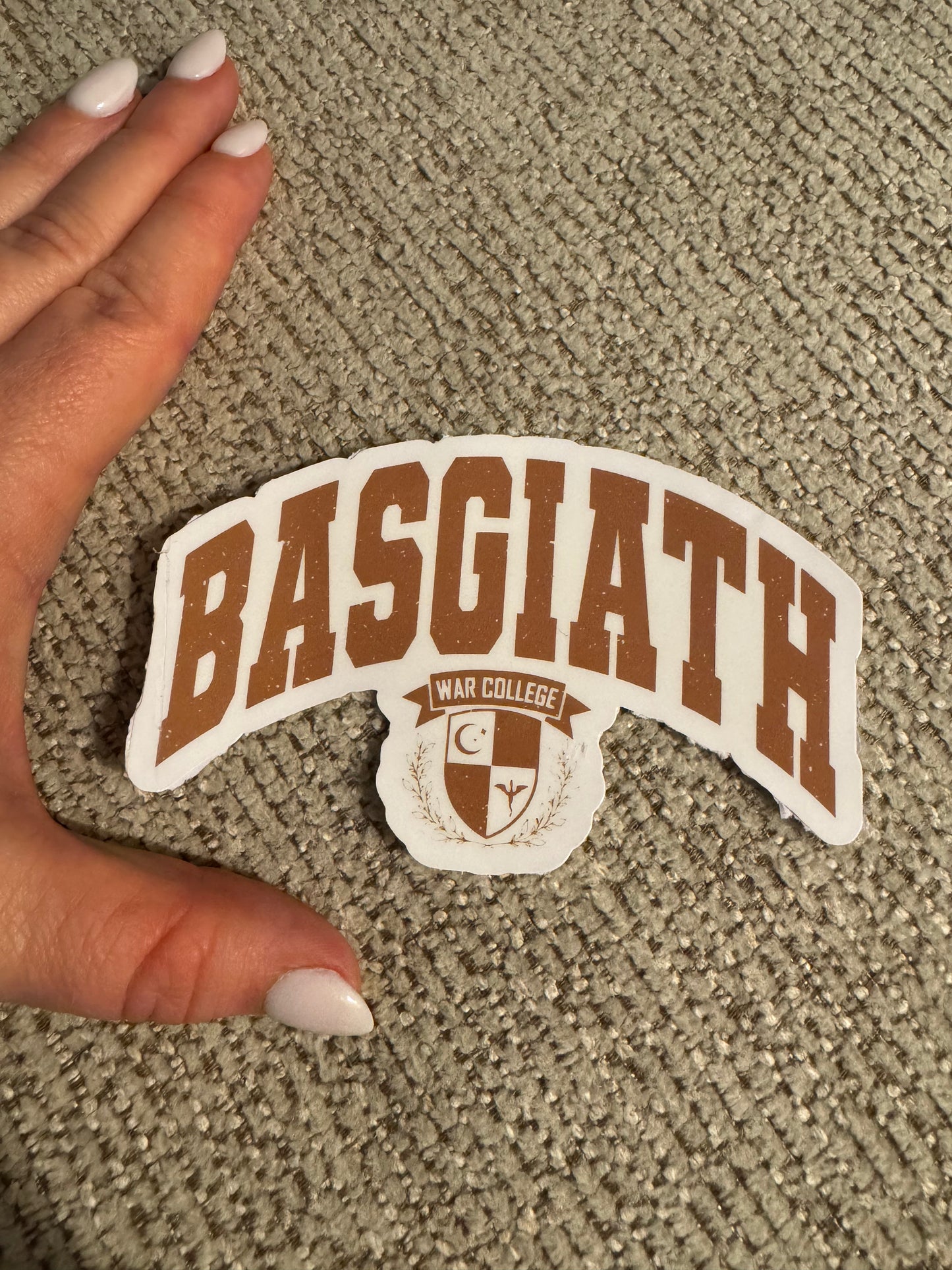 Basgiath war college University Sticker- Beige